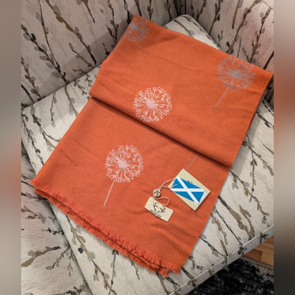 NWT Scarf Pashmina Orange by Heritage Stag